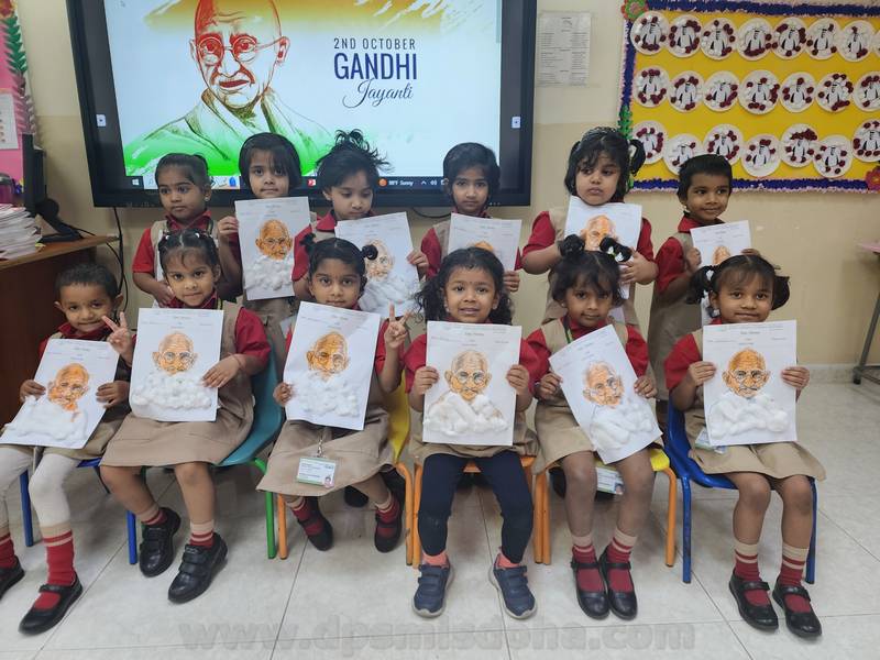 Class Nursery Gandhi Jayanthi Colouring Activity 2024_25